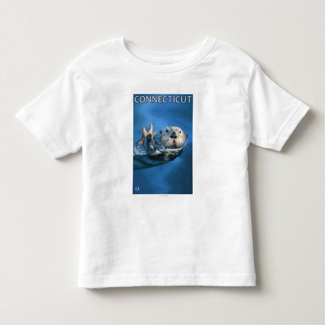 ConnecticutSea Otter-Szene Kleinkind T-shirt (Vorderseite)