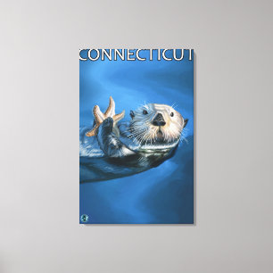 ConnecticutSea Otter-Szene Leinwanddruck