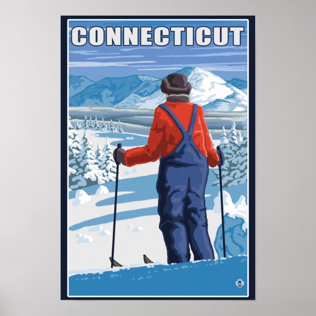 ConnecticutSkier Admiring View Poster (Vorne)