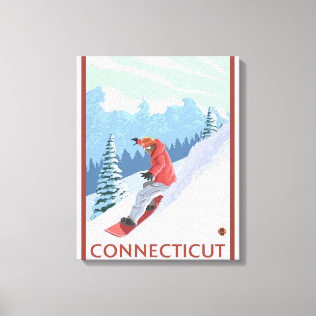 ConnecticutSnowboarder-Szene Leinwanddruck (Vorderseite)