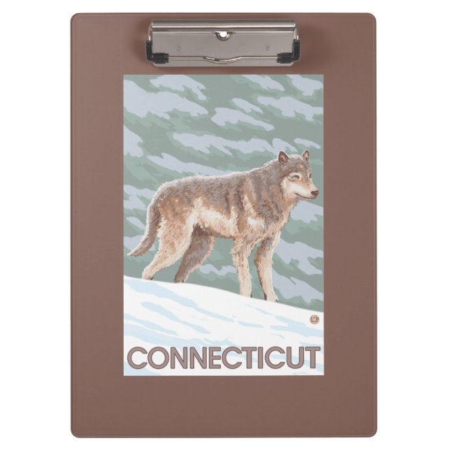 ConnecticutWolf Szene Klemmbrett (Vorderseite)