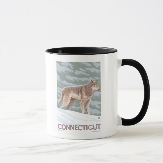 ConnecticutWolf-Szene Tasse (Rechts)