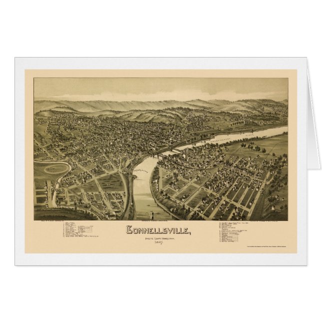 Connellsville, panoramische Karte PAs - 1897 (Vorderseite (Horizontal))