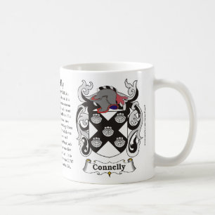 Connelly, Ursprung, Bedeutung und das Wappen auf Kaffeetasse