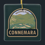 Connemara National Park Ireland Twelve Bens Travel Keramikornament<br><div class="desc">Connemara vector art design. The park features mountains,  bogs,  heaths,  grasslands and forests.</div>