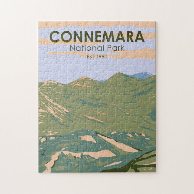 Connemara National Park Ireland Twelve Bens Travel Puzzle (Vertikal)