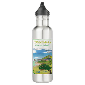 Connemara Travel Poster Design Wasserflasche Edelstahlflasche
