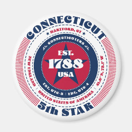 Conneticut Circle Typografy Souvenir Magnet