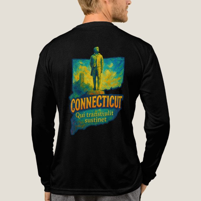 Conneticut Staat Artistischer T - Shirt - Ölfarbe. (Rückseite)