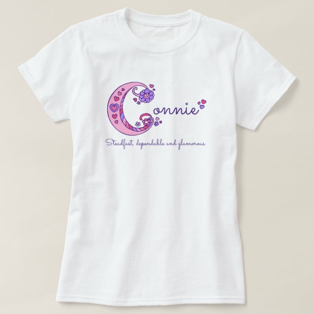 Connie Girls C Name bedeutet monogramm-Shirt T-Shirt (Design vorne)