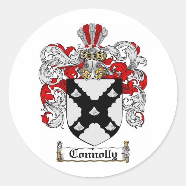 CONNOLLY-FAMILIENWAPPEN - KONNOLLENKÜHLE VON WAFFE RUNDER AUFKLEBER (Vorderseite)