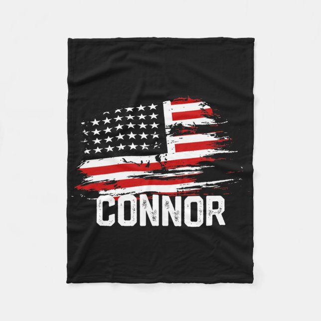 Connor US-Flagge Personalisiert 4. Juli Connor Fleecedecke (Vorderseite)