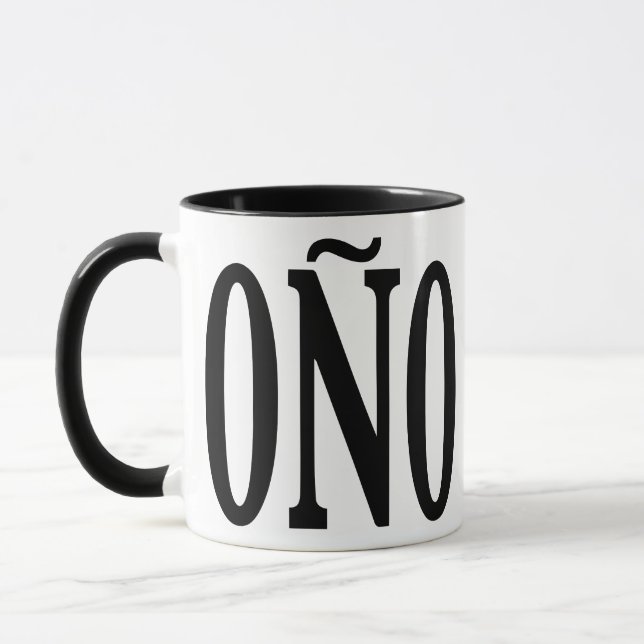Coño Porcelain Tasse - 11oz Black Rim Just Mangu I (Links)