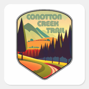 Conotton Creek Trail Ohio Farben Quadratischer Aufkleber