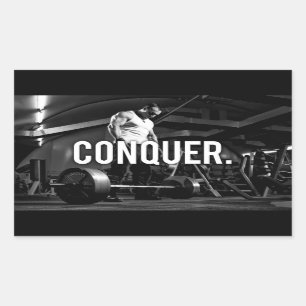 CONQUE - "Body Gebäude" Workout Motivierend Rechteckiger Aufkleber