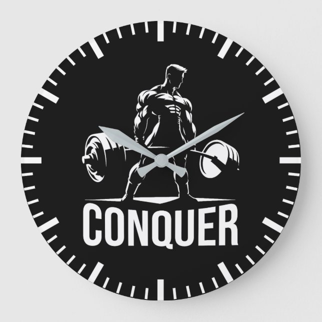 CONQUE - Motivierend Gym, Workout Fitness Anime Große Wanduhr (Vorderseite)