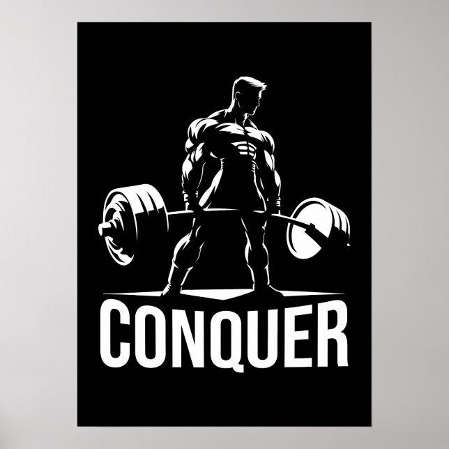 CONQUE - Motivierend Gym, Workout Fitness Anime Poster (Vorne)