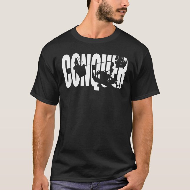 Conquer Bench Press Motivierend T-Shirt (Vorderseite)