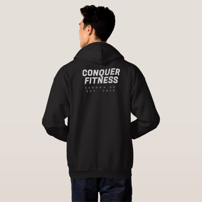 Conquer Fitness Sedona Hoodie White Schriftart (Schwarz voll)