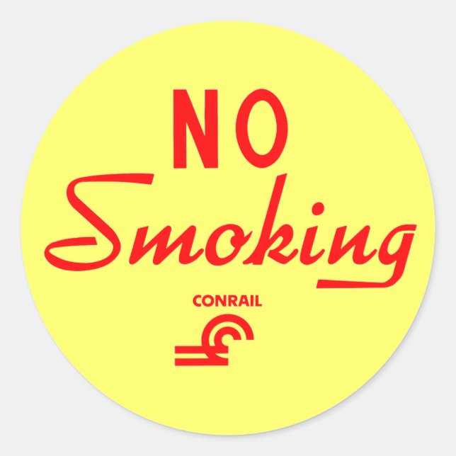 Conrail No Smoking Runder Aufkleber (Vorderseite)