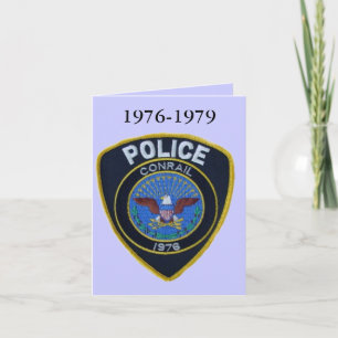 Conrail Railroad Police Patch Note Card Karte