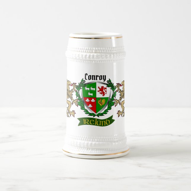 Conroy/O'Conry Irish Shield Personalisiert Bierglas (Mittel)