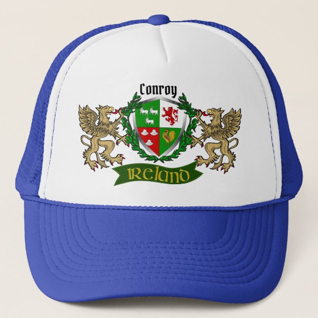 Conroy/O'Conry Irish Shield w/Griffins Truckerkappe (Vorderseite)