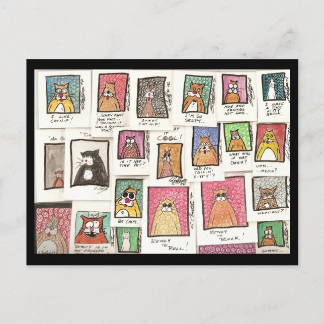 Conroys Katzen-Cartoons Postkarte (Vorderseite)