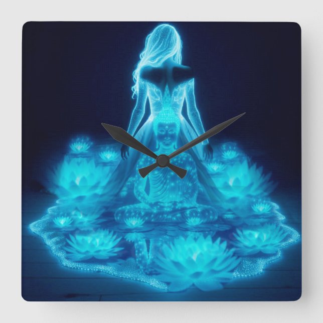 Consciousness / Conciencia Quadratische Wanduhr (Vorderseite)