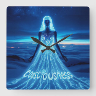 Consciousness / Conciencia Quadratische Wanduhr