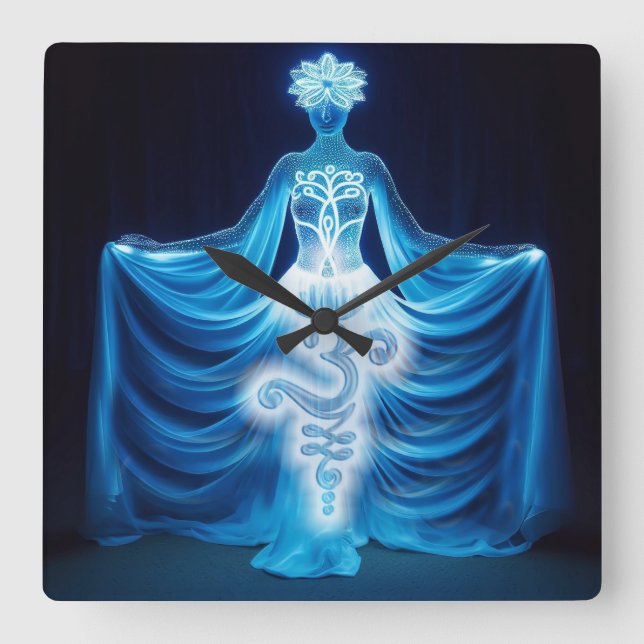 Consciousness / Conciencia Quadratische Wanduhr (Vorderseite)