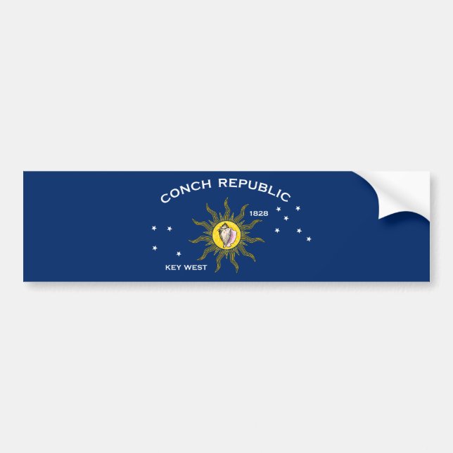 Conseil Republic Flag Key West Florida Autoaufkleber (Vorne)