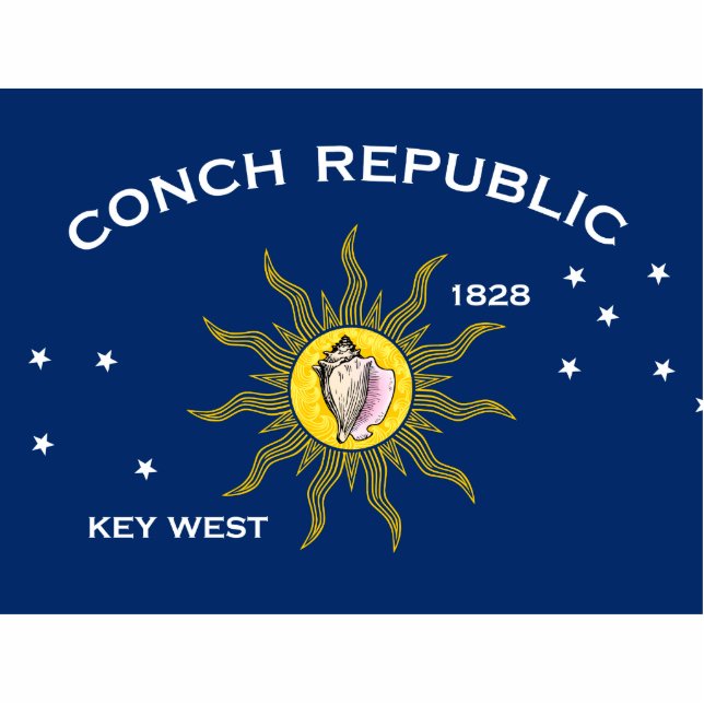 Conseil Republic Flag Key West Florida Freistehende Fotoskulptur (Vorne)