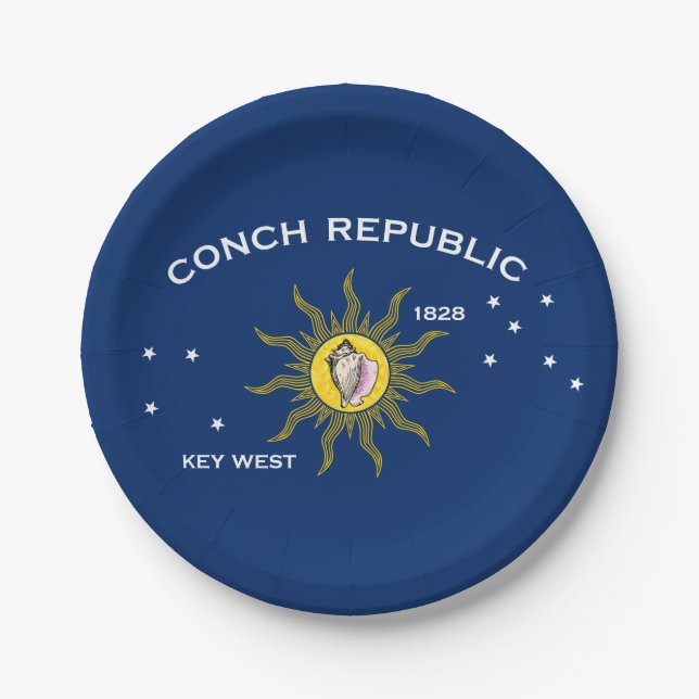 Conseil Republic Flag Key West Florida Pappteller (Vorderseite)