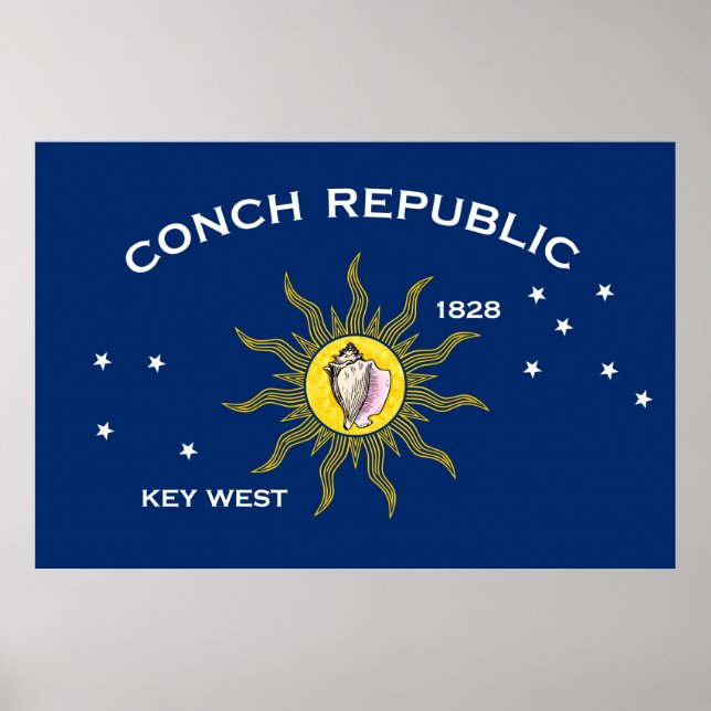 Conseil Republic Flag Key West Florida Poster (Vorne)