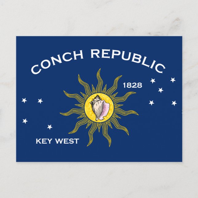 Conseil Republic Flag Key West Florida Postkarte (Vorderseite)