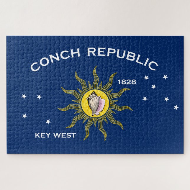 Conseil Republic Flag Key West Florida Puzzle (Horizontal)