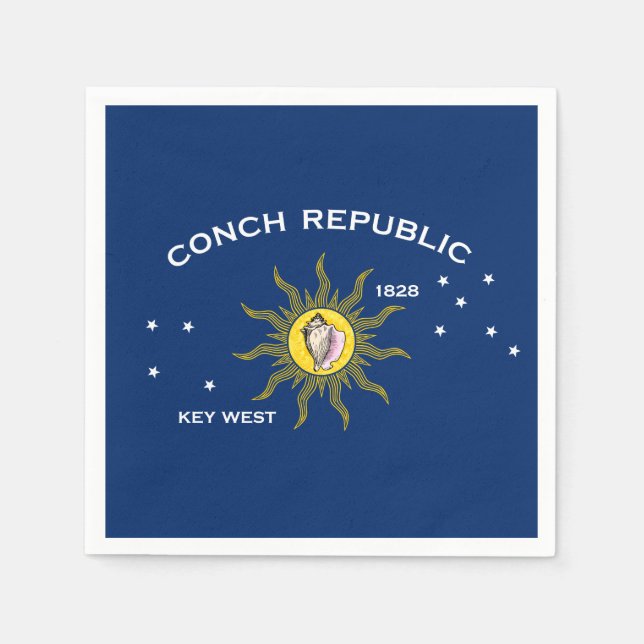 Conseil Republic Flag Key West Florida Serviette (Vorderseite)