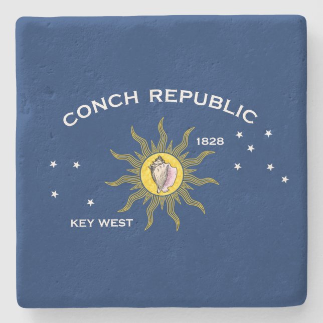 Conseil Republic Flag Key West Florida Steinuntersetzer (Vorderseite)