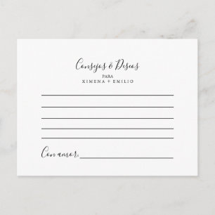 Consejos y Deseos Wedding Advice Card Postkarte