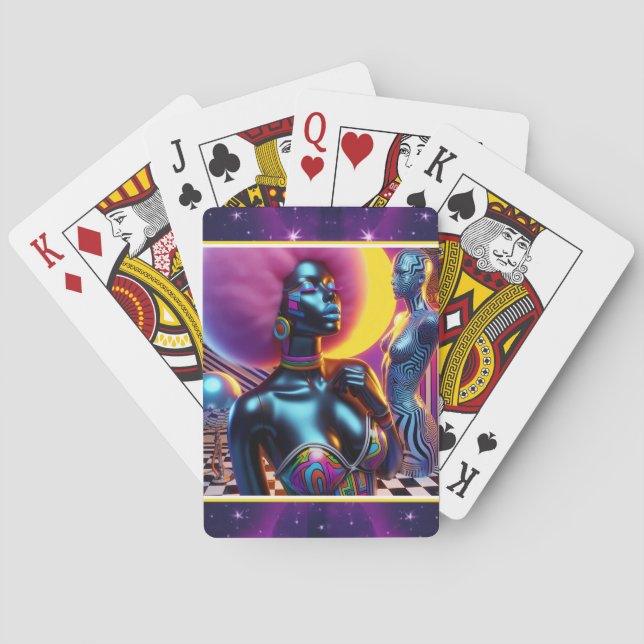 Consensual Sentry Ken Gage Fantasy Vaporwave Spielkarten (Rückseite)