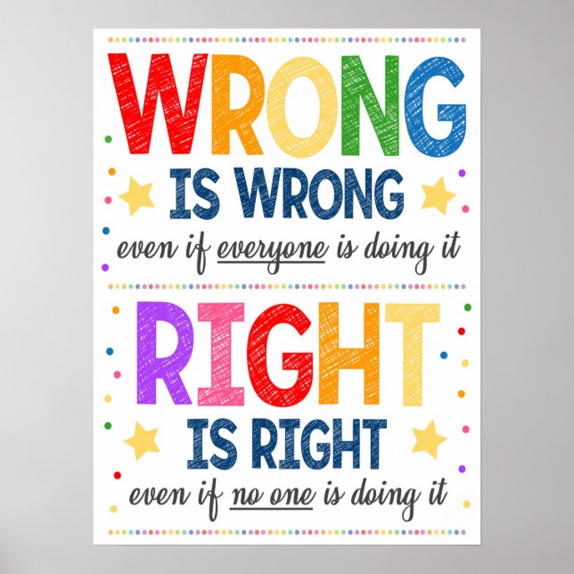 Consequences Rainbow Classroom Poster (Vorne)