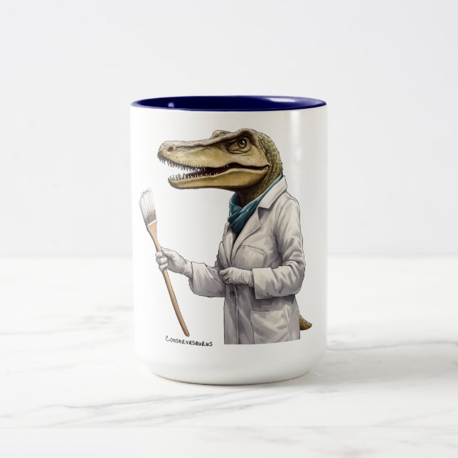 Conservasaurus Dinosaur Zweifarbige Tasse (Mittel)