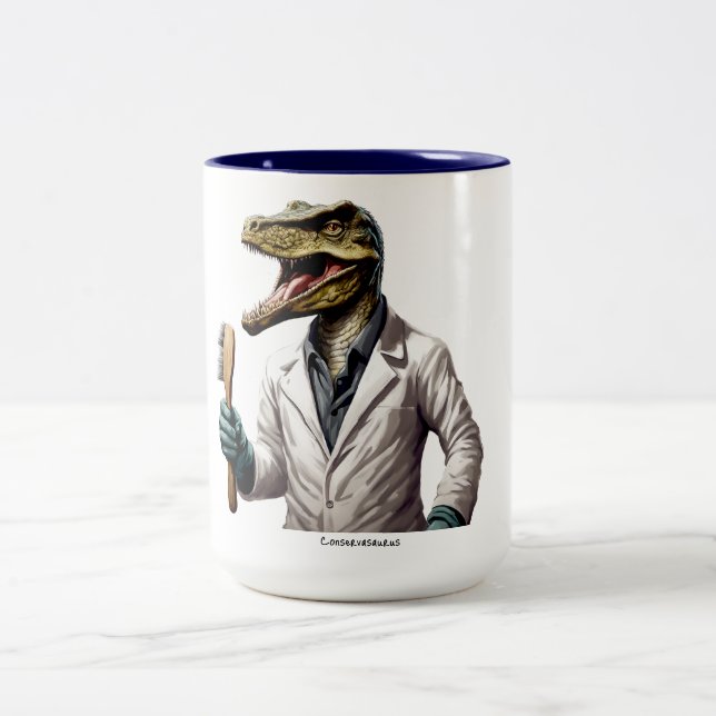 Conservasaurus Dinosaur Zweifarbige Tasse (Mittel)