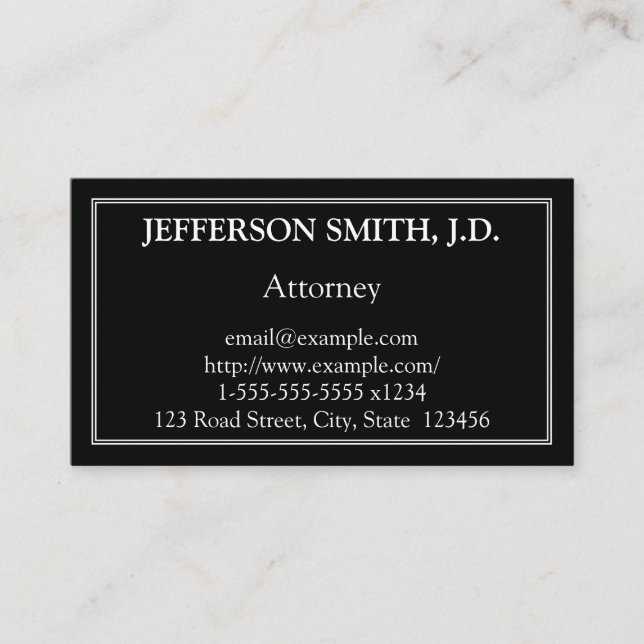 Conservative Attorney Business Card Visitenkarte (Vorderseite)