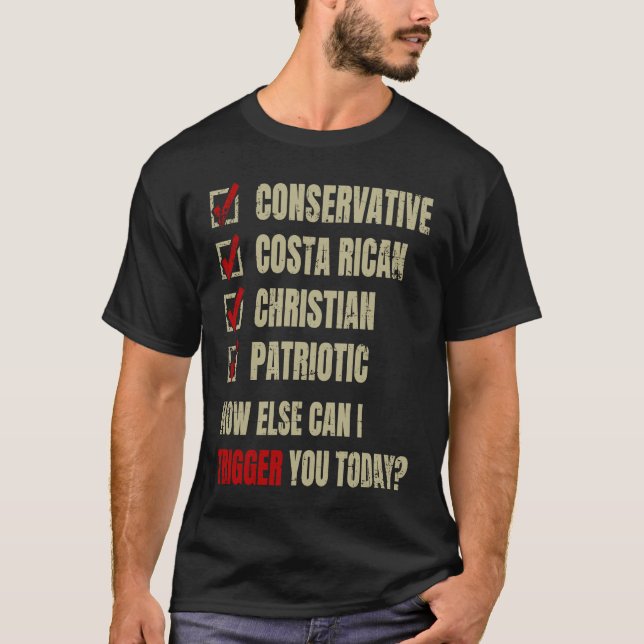 Conservative Costa Rican Christian Patriotic T-Shirt (Vorderseite)