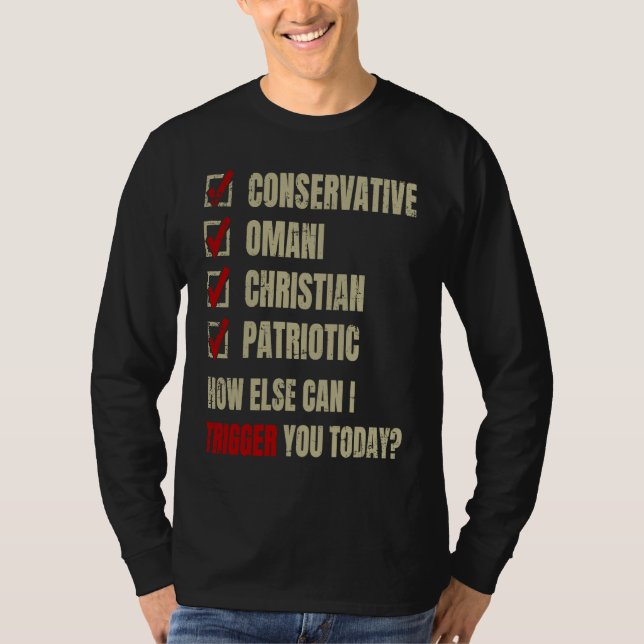 Conservative Omani Christian Patriotic T-Shirt (Vorderseite)
