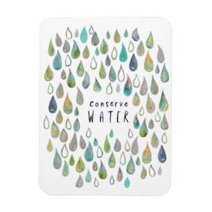 CONSERVE WASSER Protect Planet Gerettet Earth Kitc Magnet