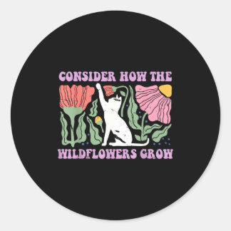 Consider how the wildflowers grow cat lovers bible runder aufkleber