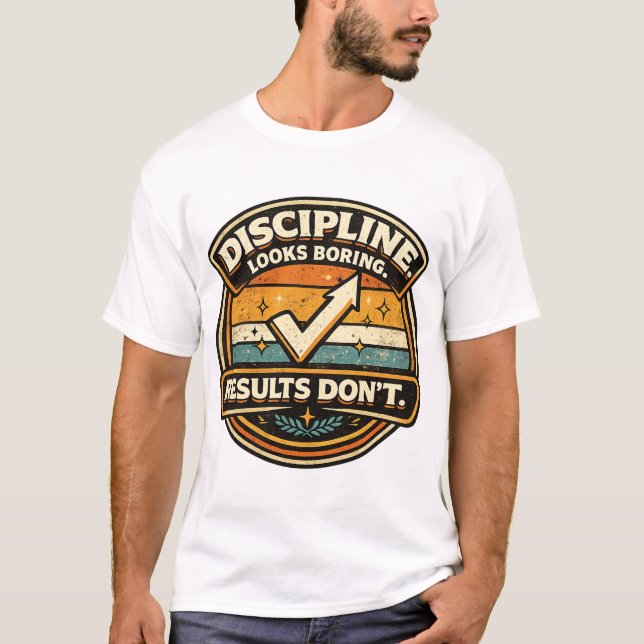 Consistency Motivation Badge Art T-Shirt (Vorderseite)